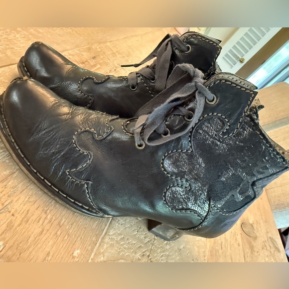 Rovers Steampunk Bohemian Leather lace up ankle boot 40 - Picture 3 of 9